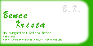 bence krista business card